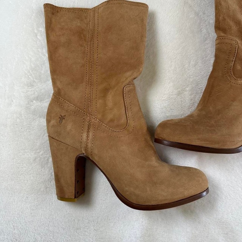 Frye Mirabelle Short Suede light leather pull on boots y2k vintage - Picture 2 of 5